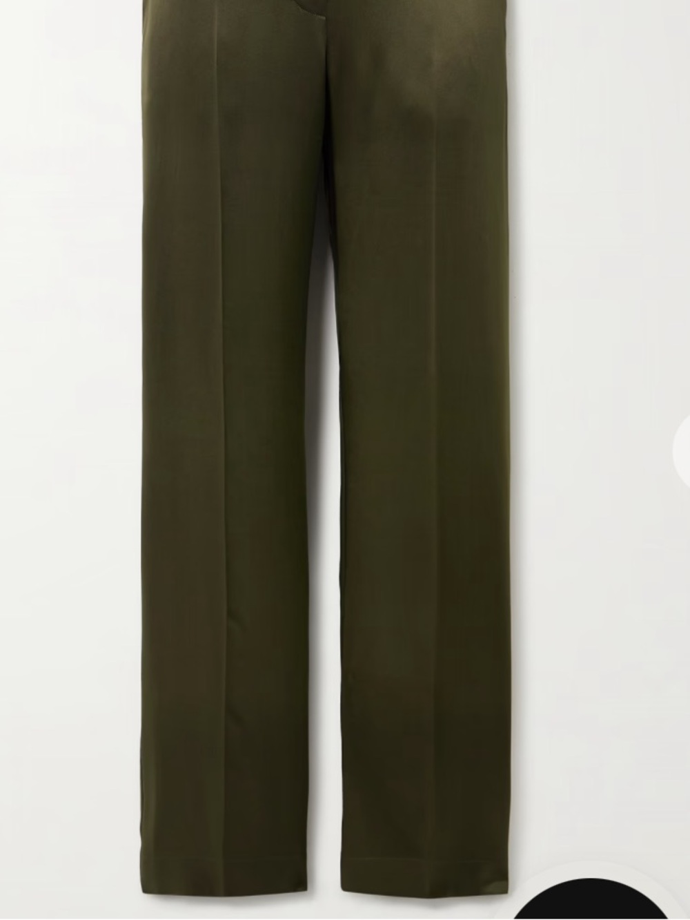Olive green 100% silk pants in new condition
